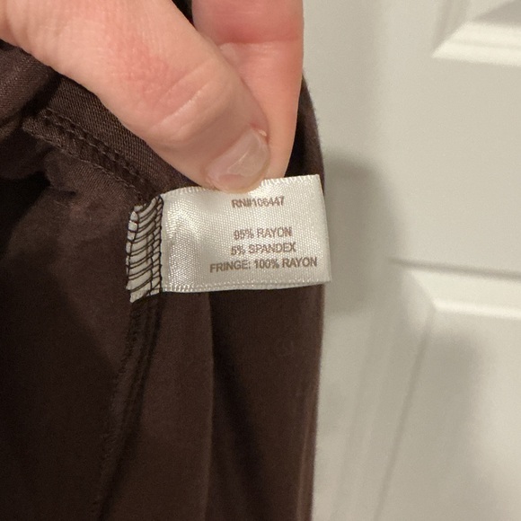 Boston Proper Women’s  Western Boho Brown Teal Fringe Open Cardigan Size Medium - Picture 10 of 15